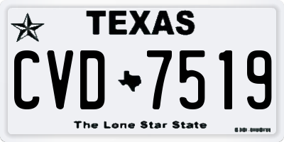 TX license plate CVD7519