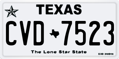 TX license plate CVD7523
