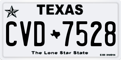 TX license plate CVD7528