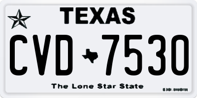 TX license plate CVD7530