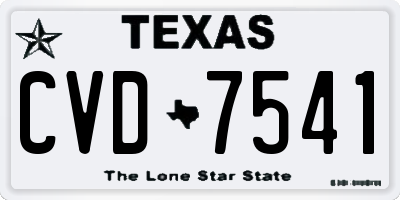 TX license plate CVD7541
