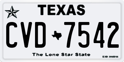 TX license plate CVD7542