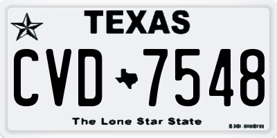 TX license plate CVD7548