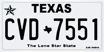 TX license plate CVD7551