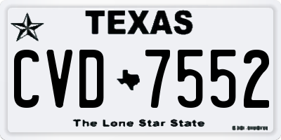 TX license plate CVD7552