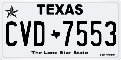 TX license plate CVD7553