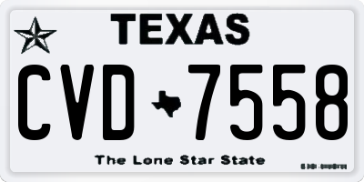 TX license plate CVD7558