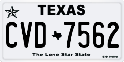TX license plate CVD7562