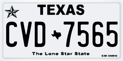 TX license plate CVD7565
