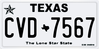 TX license plate CVD7567