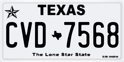 TX license plate CVD7568