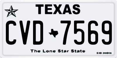 TX license plate CVD7569
