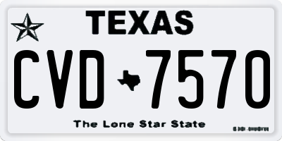 TX license plate CVD7570