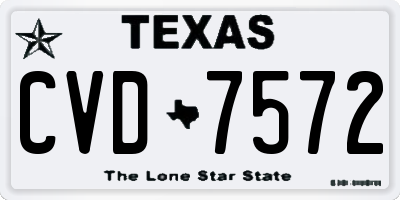TX license plate CVD7572