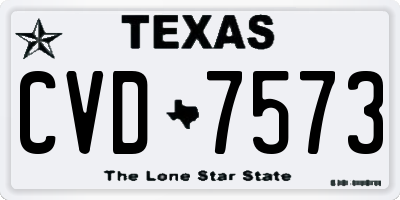 TX license plate CVD7573