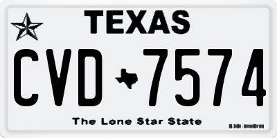 TX license plate CVD7574