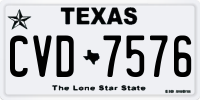 TX license plate CVD7576