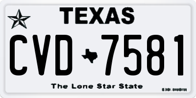 TX license plate CVD7581