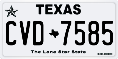 TX license plate CVD7585