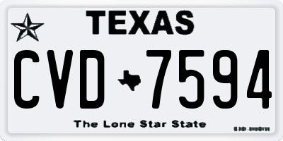 TX license plate CVD7594