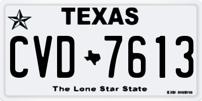 TX license plate CVD7613