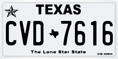 TX license plate CVD7616