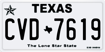 TX license plate CVD7619