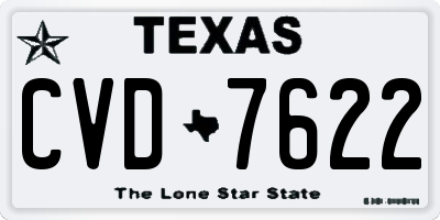 TX license plate CVD7622