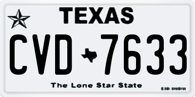 TX license plate CVD7633