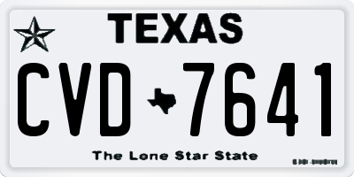 TX license plate CVD7641