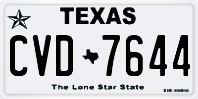 TX license plate CVD7644