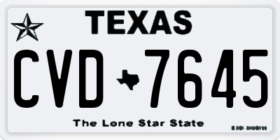 TX license plate CVD7645