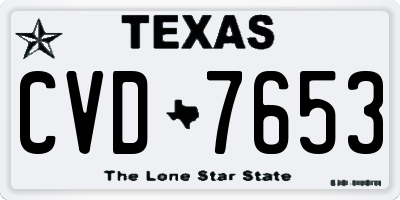 TX license plate CVD7653