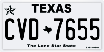TX license plate CVD7655