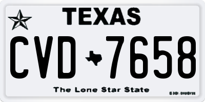 TX license plate CVD7658