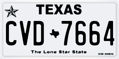 TX license plate CVD7664