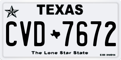 TX license plate CVD7672