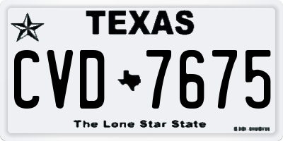 TX license plate CVD7675