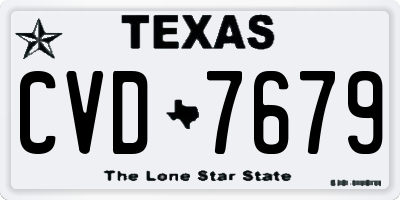 TX license plate CVD7679