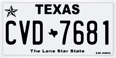 TX license plate CVD7681