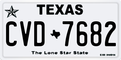 TX license plate CVD7682