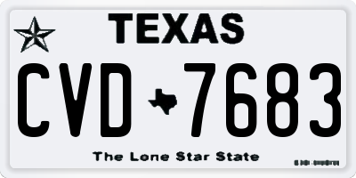 TX license plate CVD7683