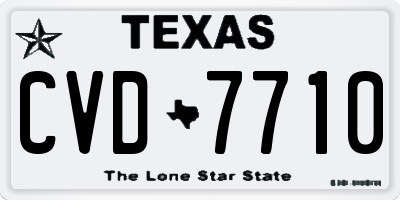 TX license plate CVD7710
