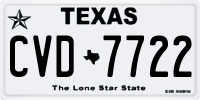 TX license plate CVD7722