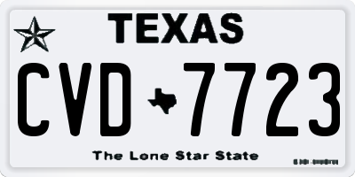 TX license plate CVD7723