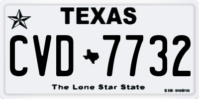 TX license plate CVD7732
