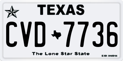 TX license plate CVD7736