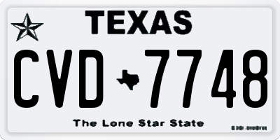 TX license plate CVD7748