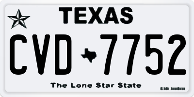 TX license plate CVD7752
