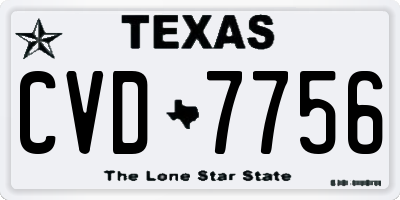 TX license plate CVD7756